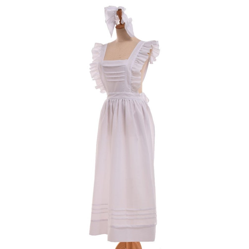 GRACEART Edwardian Victorian Maid Pinafore Apron Style-1(Thickiy ronior Fabric) - Image 4